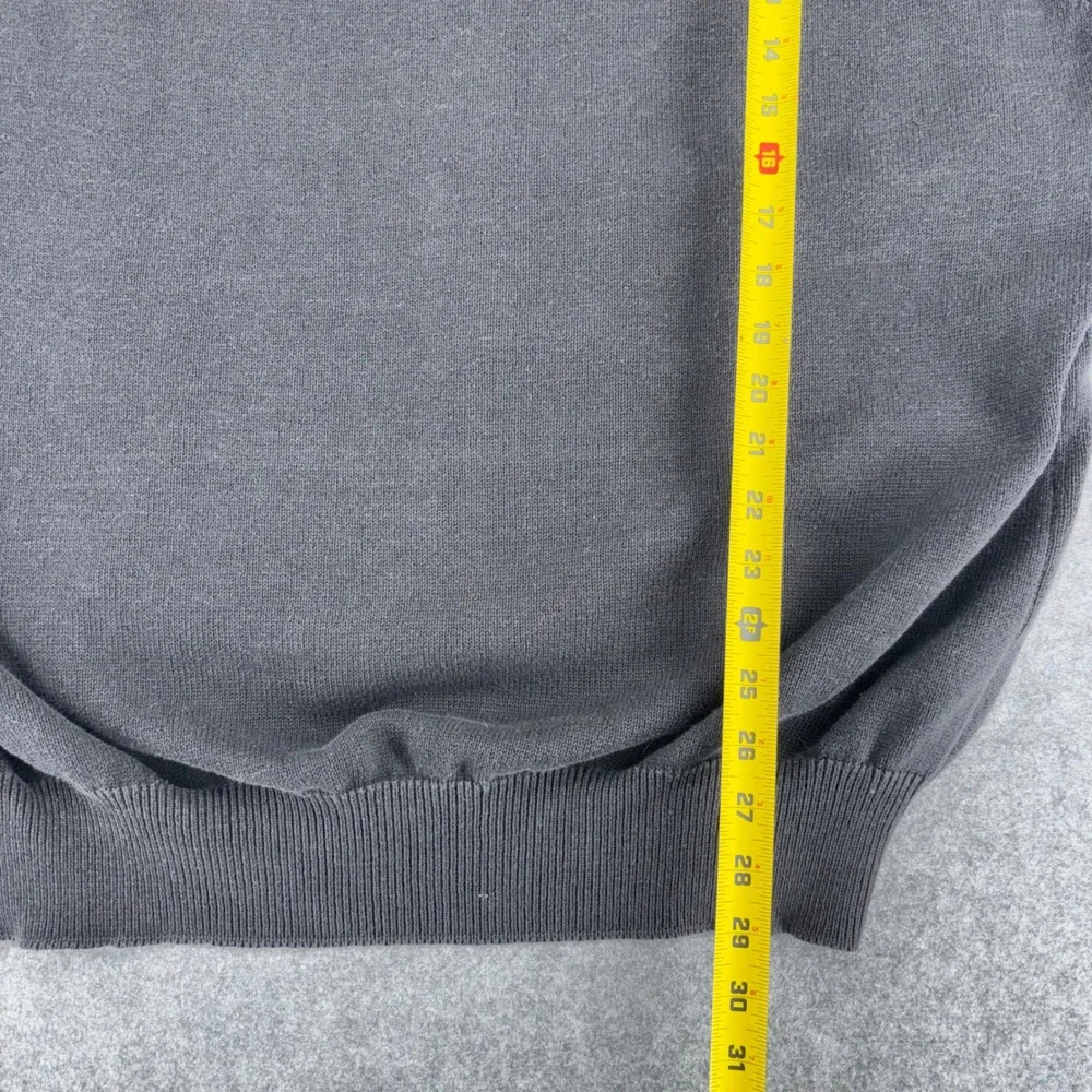 Izod Club Mens XXL V-Neck Sweater 100% Egyptian Cotton Gray Made in USA Vintage